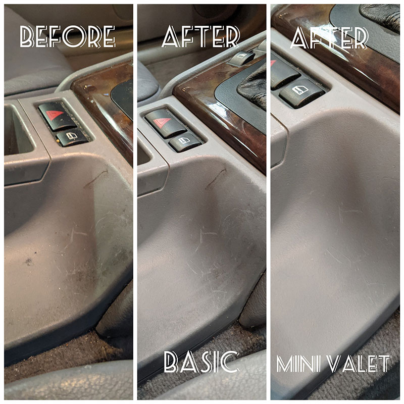 car plastic cleaning, removing stains, mini valet