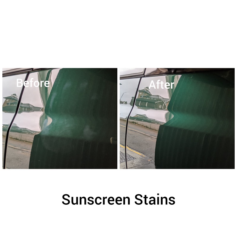 car polishing, removing sunscreen stains